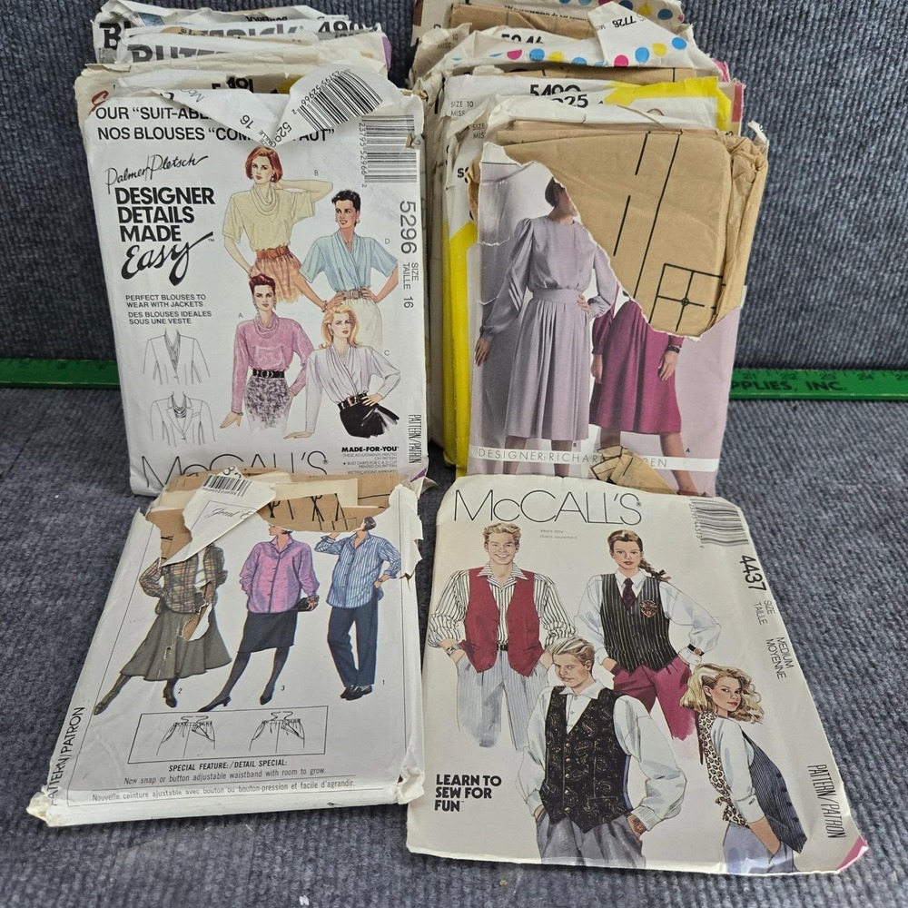 Vintage Sewing Pattern Lot McCall's Simplicity Butterick Lot 1980s Size 10
